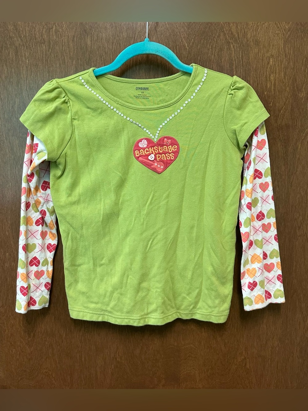 90s Y2K Gymboree Two-Fer Tee Girls 12 100% cotton